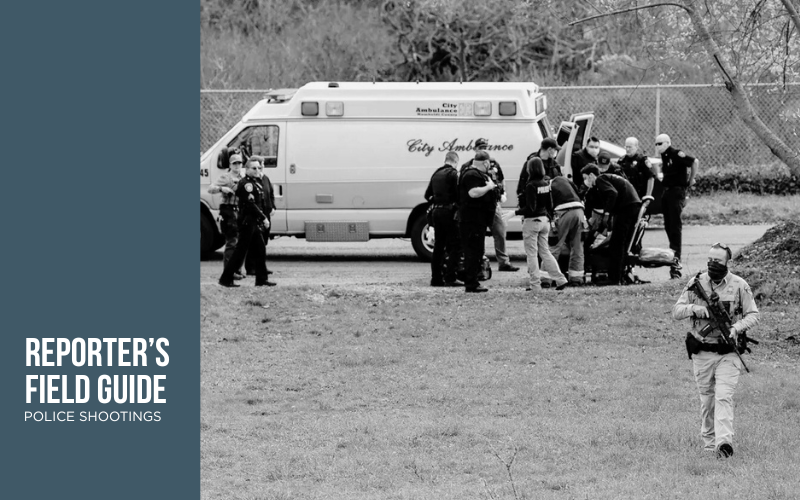 Officers and medical personnel at the scene of a nonfatal Dec. 30, 2021, police shooting in Eureka. Photo by Thadeus Greenson, courtesy of the North Coast Journal